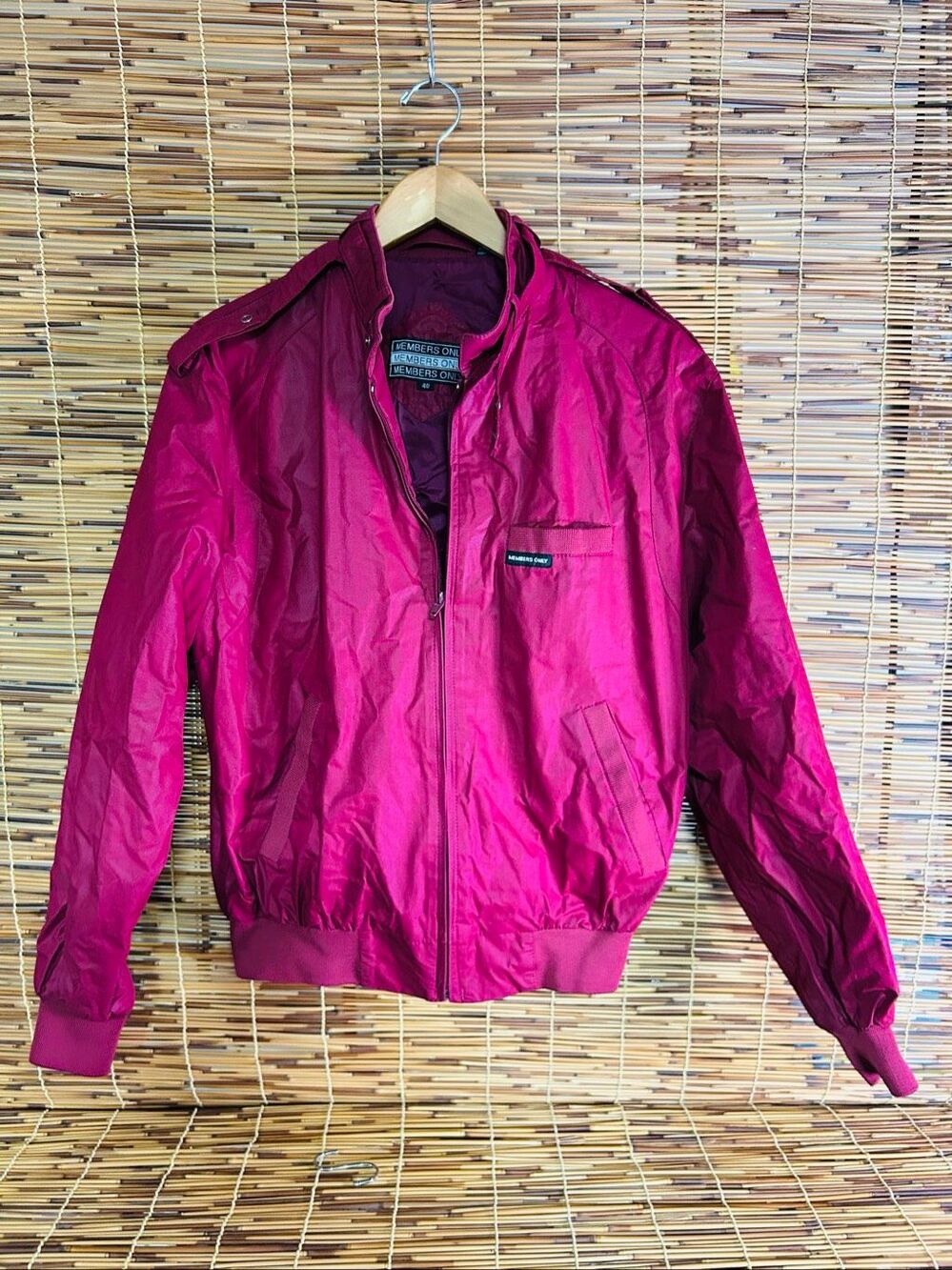 Members Only Vintage Full Zip Jacket Maroon Mens Size 40